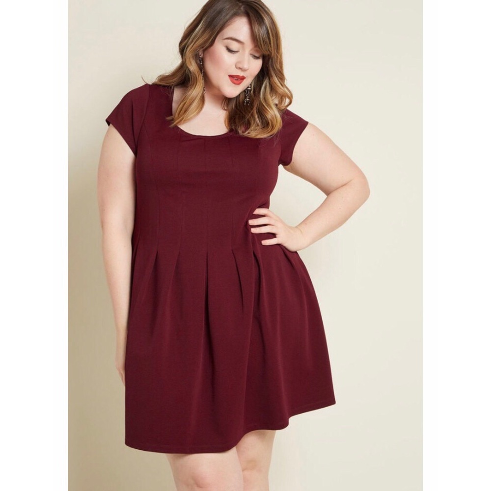 ModCloth Seams Right to Me A-Line Dress in Wine